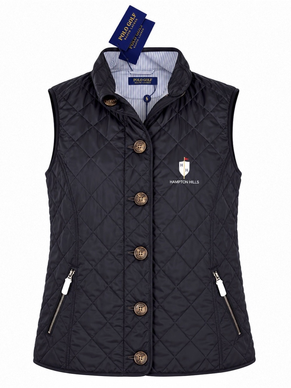 Polo Golf Ralph Lauren Women Heritage Quilted Vest Black NEW WITH TAGS - XS